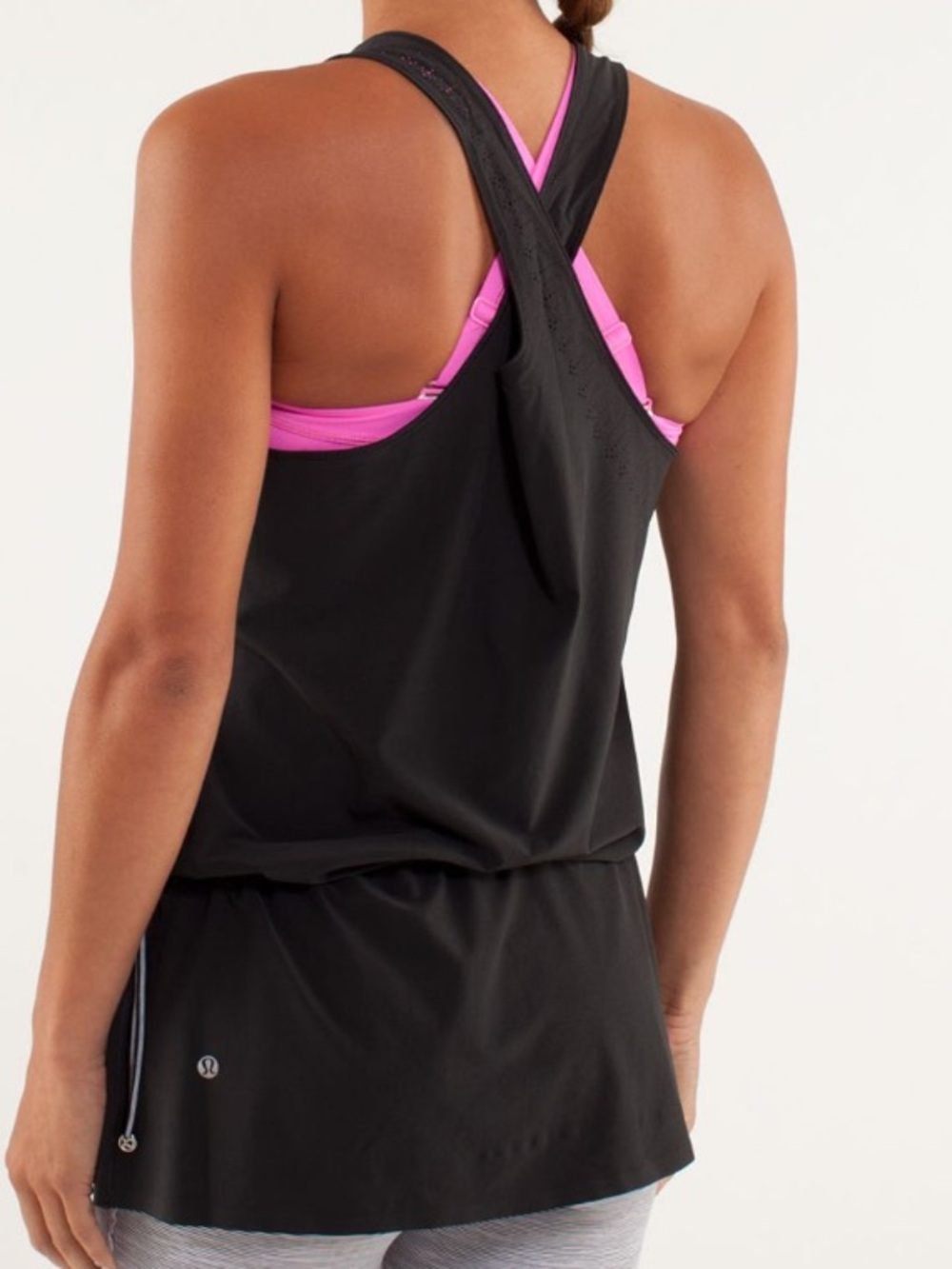 lululemon athletica Women’s Light As Air Perforated Sleeveless Tunic in Black